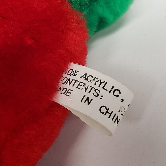 Black White Kitty Cat Christmas Holiday Stocking Felt Eyes Red Hat Plush - Picture 5 of 10